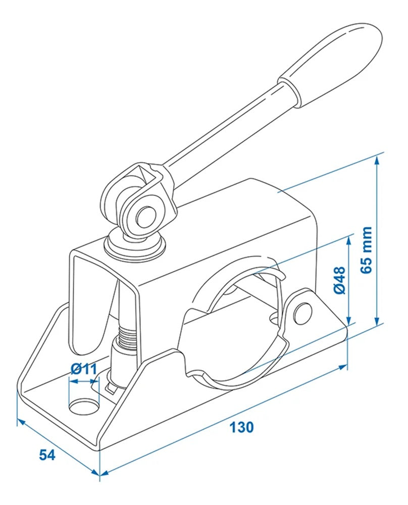 ProPlus 341533 Klemmschelle 48mm mit Klappknebel für Stützrad Stützradhalterung