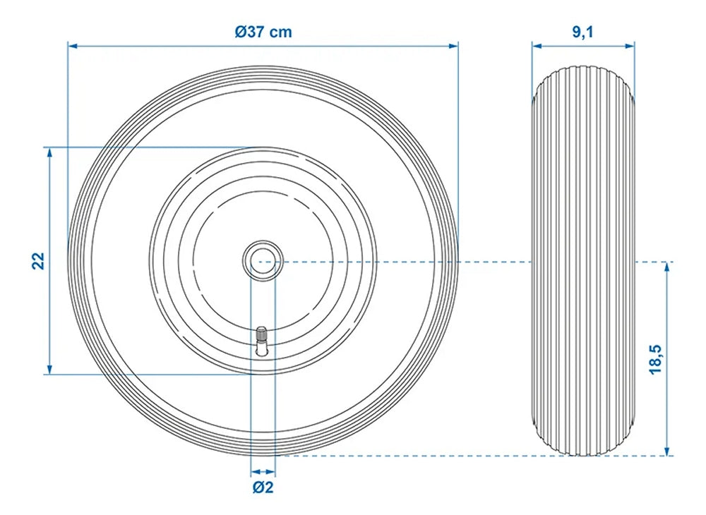 ProPlus 341562 Luftreifen mit Metallfelge 16" Sackkarre Ersatzrad Diagonalreifen