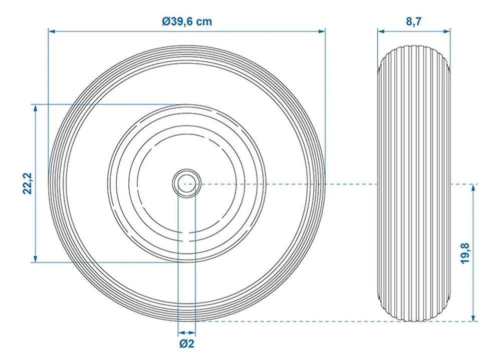 ProPlus 341564PU PU Reifen mit Metallfelge 16" Sackkarre Ersatzrad Diagonalreifen