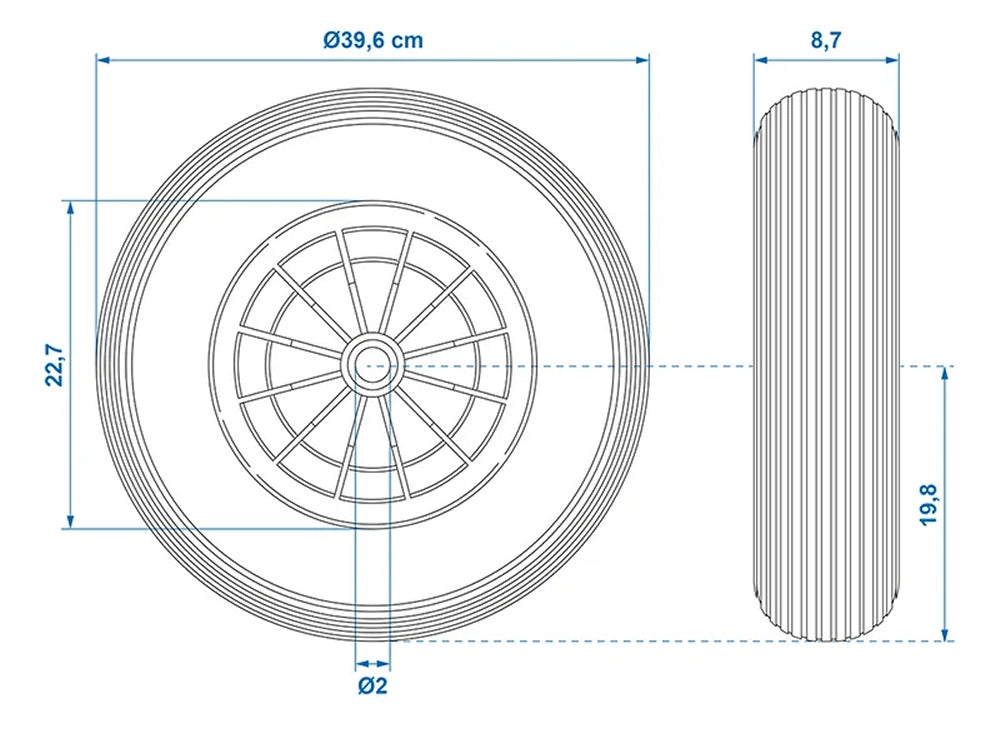 ProPlus 341566PU PU Reifen mit Kunststofffelge 16" Sackkarre Ersatzrad Diagonalreifen