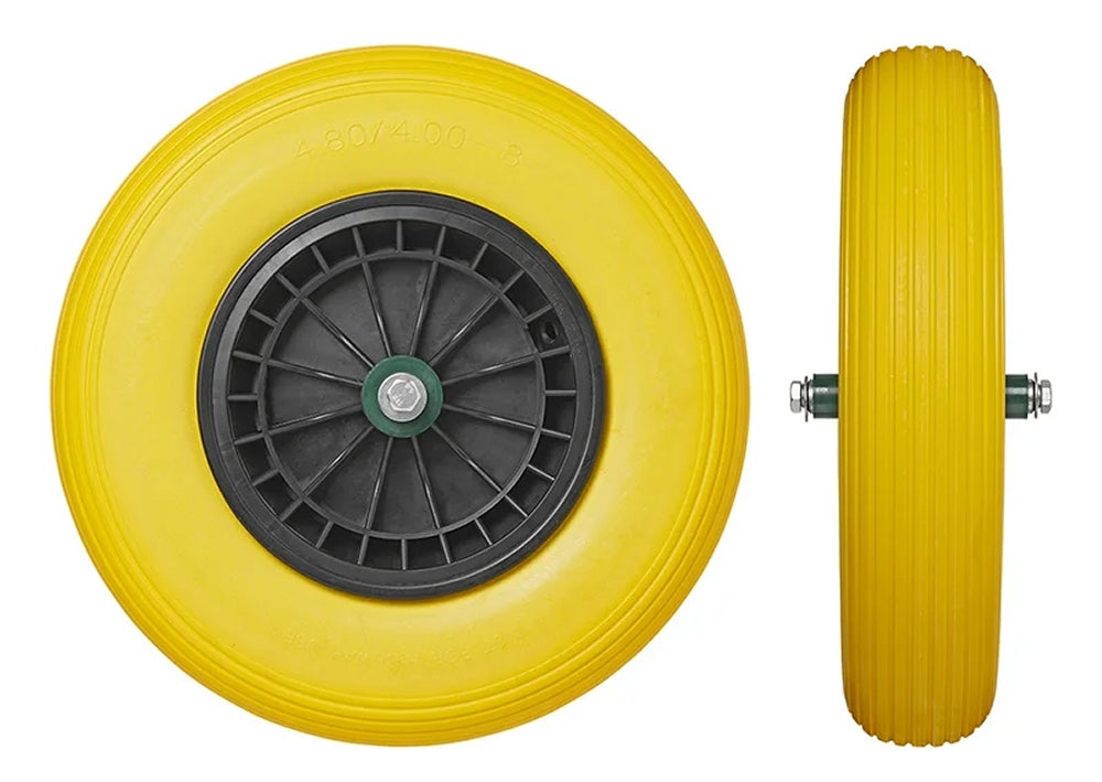 ProPlus 341568PU PU Reifen mit Kunststofffelge 16" inkl. Achse 20mm Ersatzrad