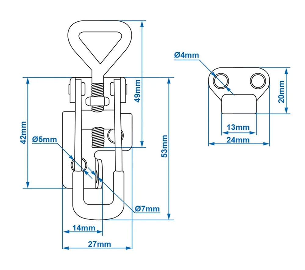 ProPlus 342112 Exzenterverschluss verstellbar 70-81mm mit Gegenhalter Spannverschluß