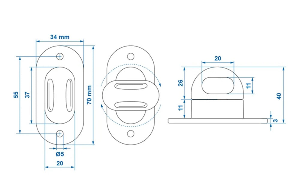 ProPlus 342160S Drehverschluß Kunststoff für Ovalöse 4 Stück im Blister
