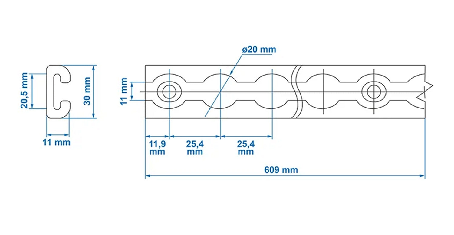 ProPlus 342178 Set Zurrschiene Airlineschiene 2 x Länge 60cm