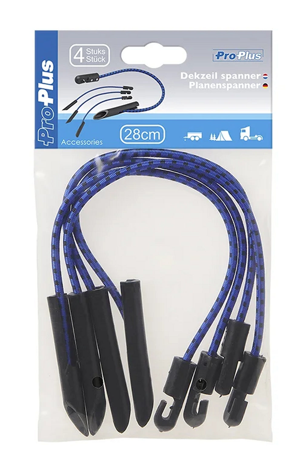 ProPlus 342180 4 Stück Planenspanner blau 280mm Expander