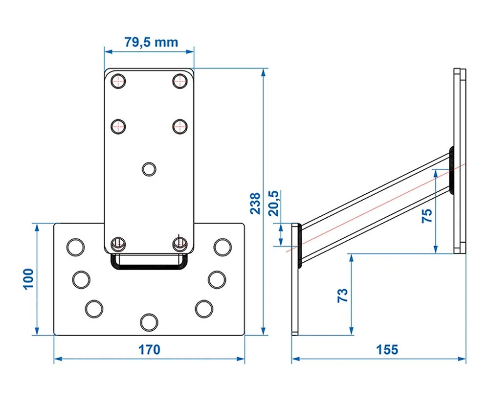 ProPlus 342643 Ersatzradhalter mit Montageplatte Reserveradhalter Anhängerzubehör