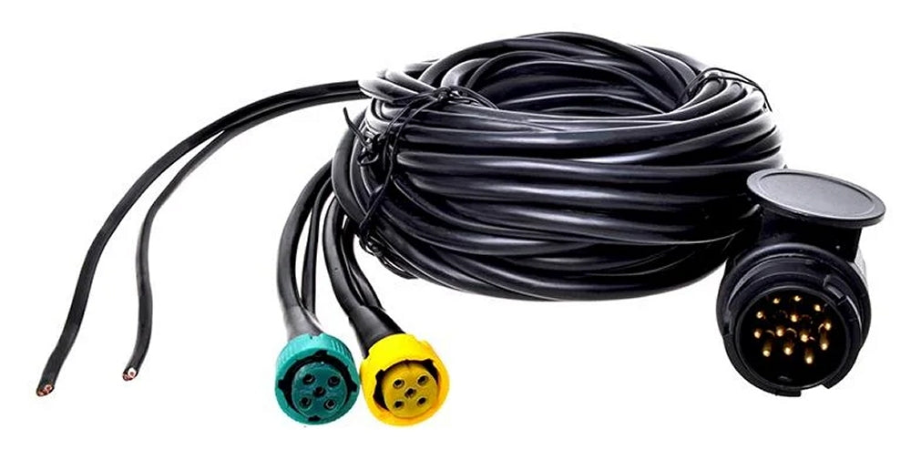 ProPlus 343093 Kabelsatz 9 Meter mit Stecker 13 polig 2 Steckverbinder 5 polig & DC Abgang 6 Meter
