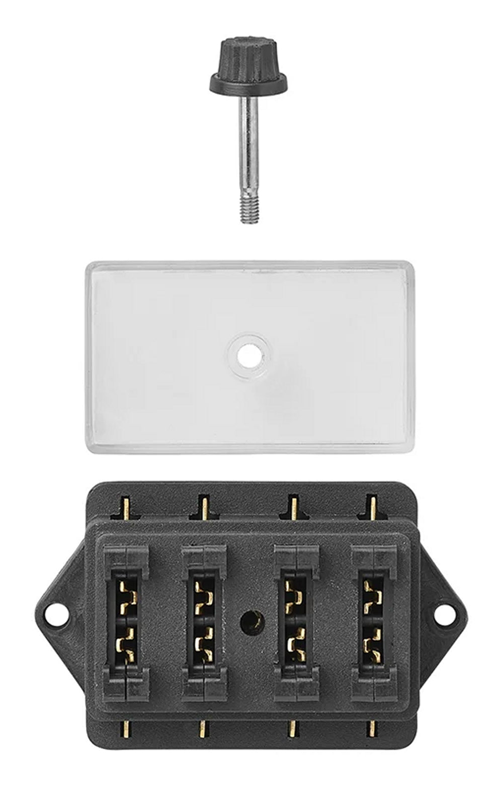 ProPlus 343104 Verteilerdose Verteilerblock 4 fach mit Halter für 4 Flachsicherungen