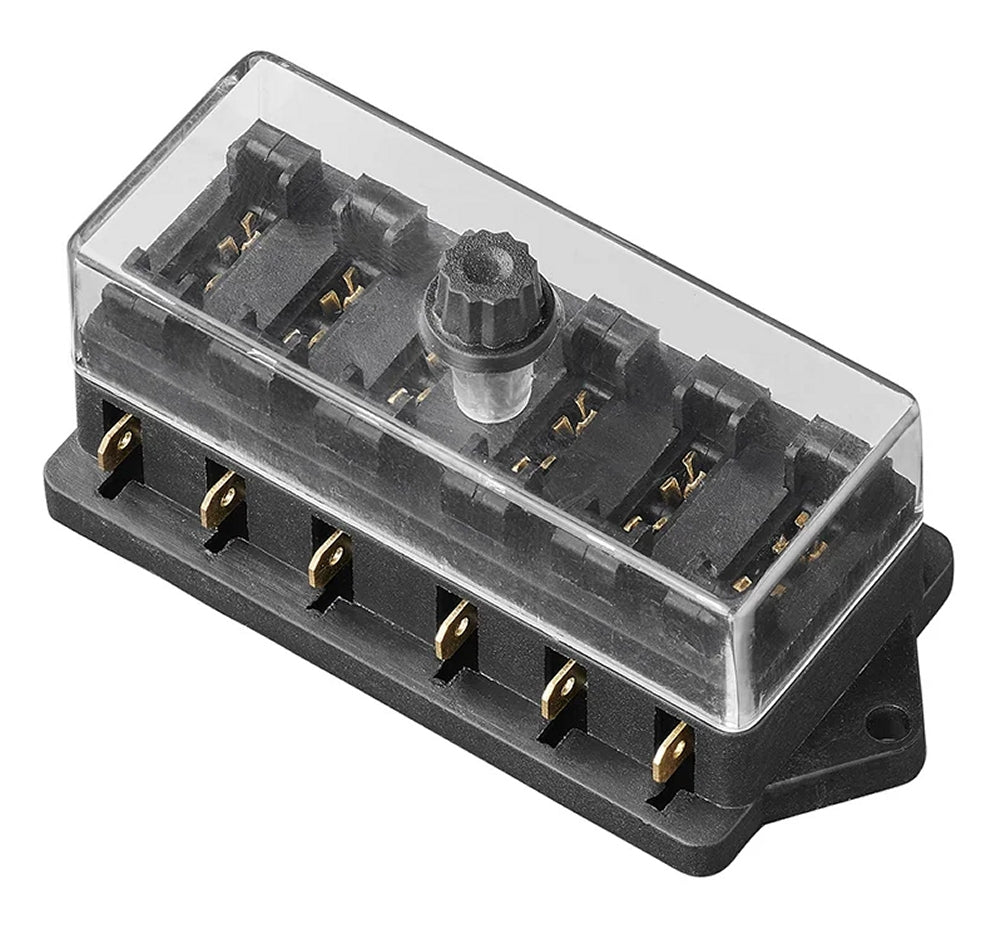 ProPlus 343106 Verteilerdose Verteilerblock 6 fach mit Halter für 4 Flachsicherungen