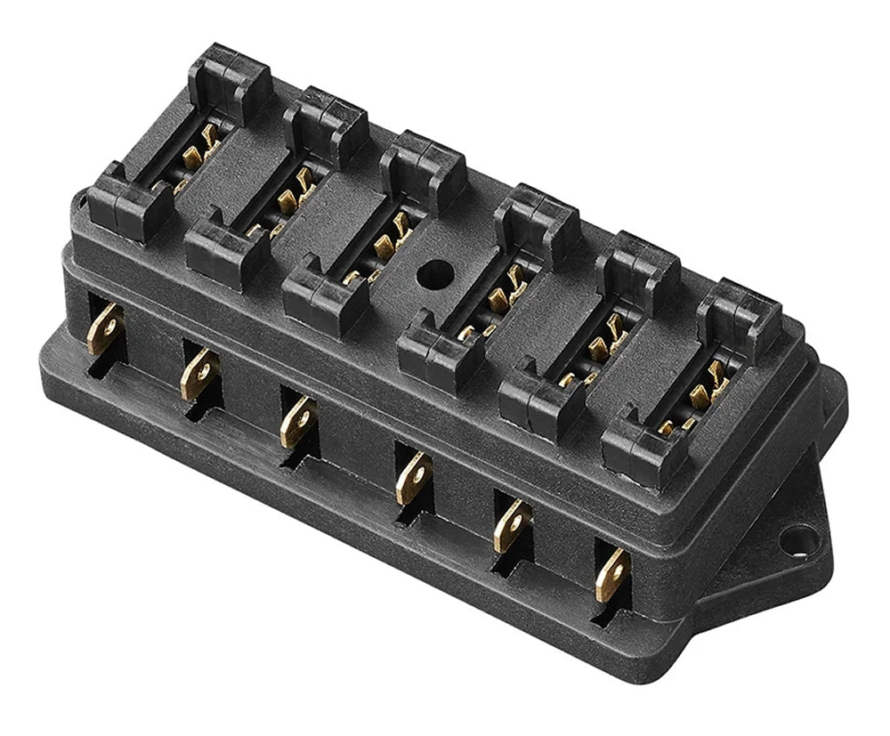 ProPlus 343106 Verteilerdose Verteilerblock 6 fach mit Halter für 4 Flachsicherungen