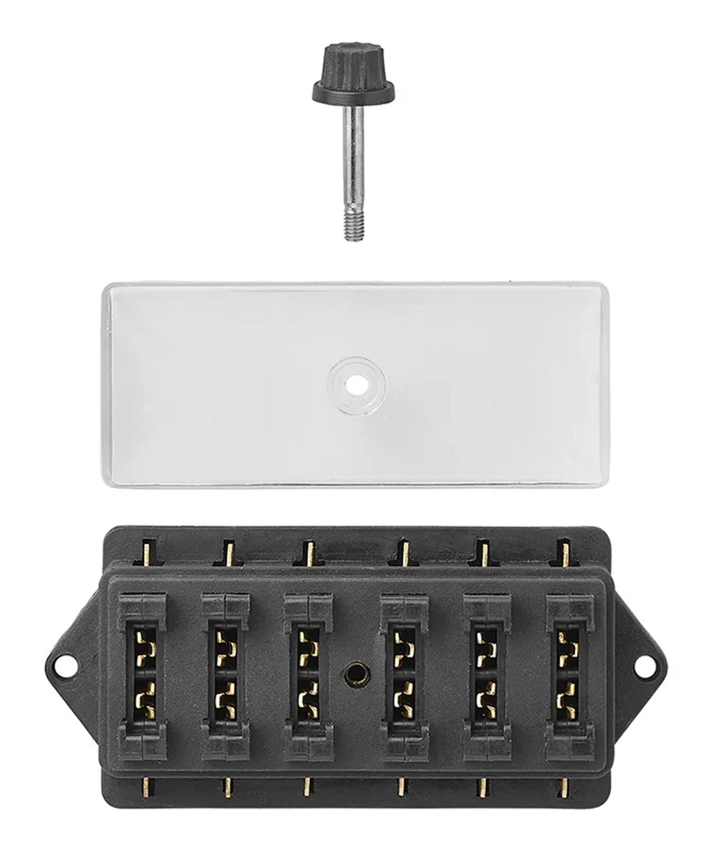 ProPlus 343106 Verteilerdose Verteilerblock 6 fach mit Halter für 4 Flachsicherungen