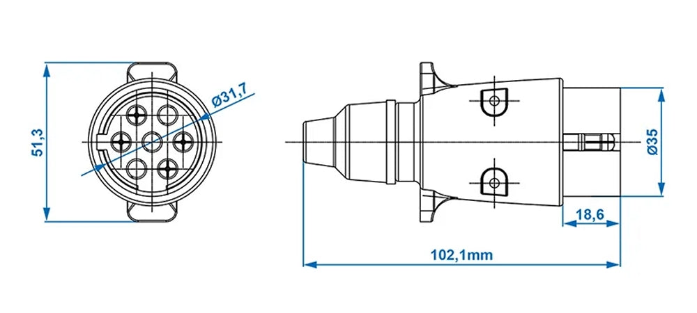 ProPlus 343500 Stecker 7 polig PVC Anhängerstecker