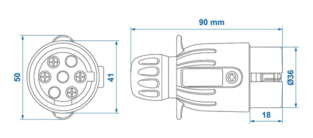 ProPlus 343500V01 Stecker 7 polig PVC mit Magnet Anhängerstecker