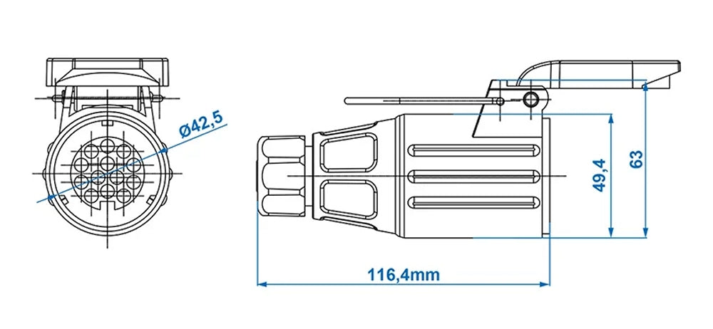 ProPlus 343513 Steckdose 13 polig PVC fliegend Anhängersteckdose