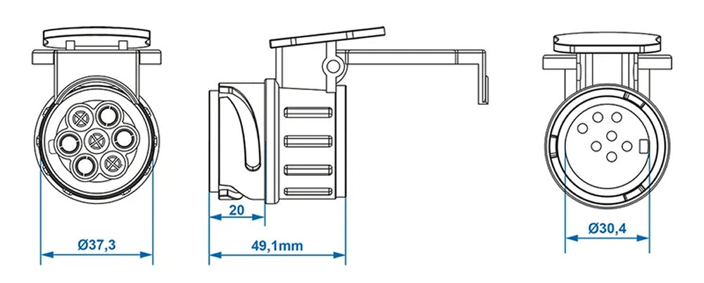 ProPlus 343516 Anhängeradapter Kurzadapter Mini kurz Adapter von PKW 13 polig auf Hänger 7 polig