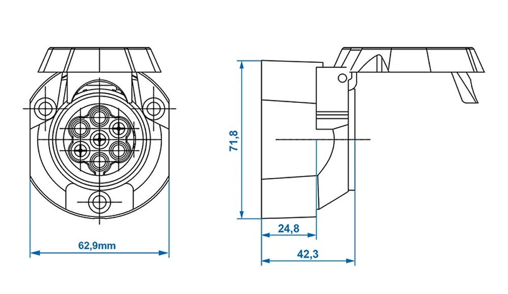 ProPlus 343518 Steckdose 7+1 polig Metall Anhängersteckdose