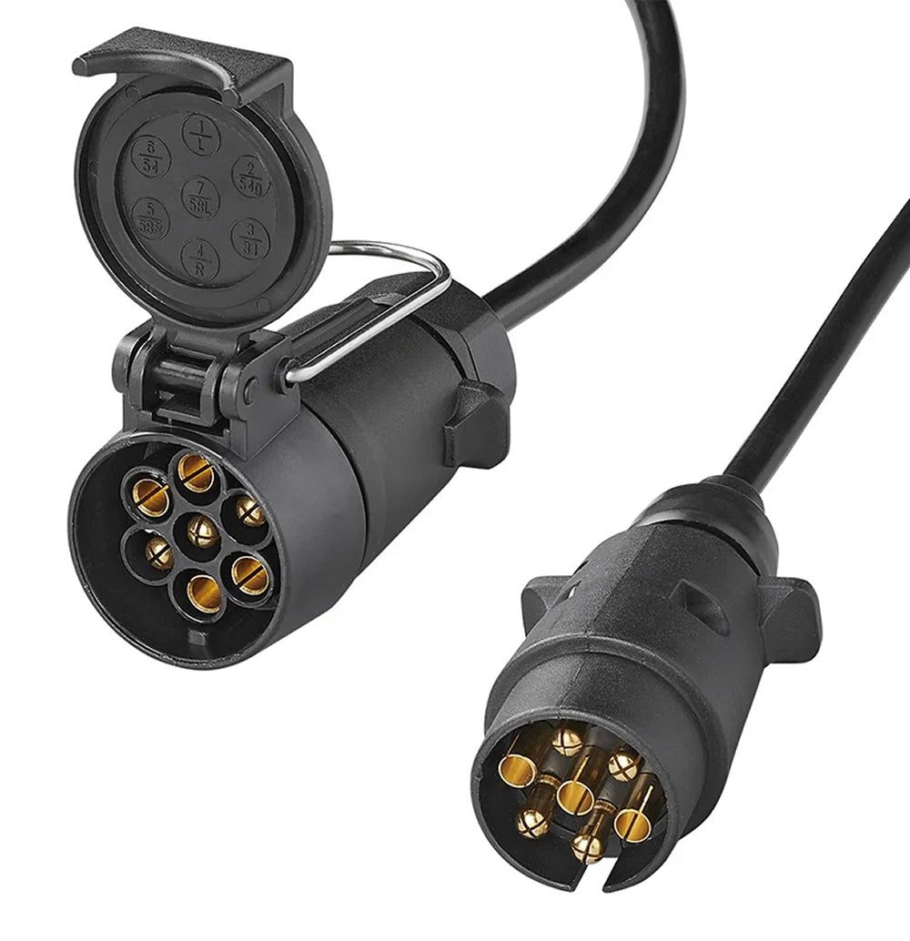 ProPlus 343525V01 Verlängerungskabel Anhänger 1 Meter Stecker & Steckdose 7 polig