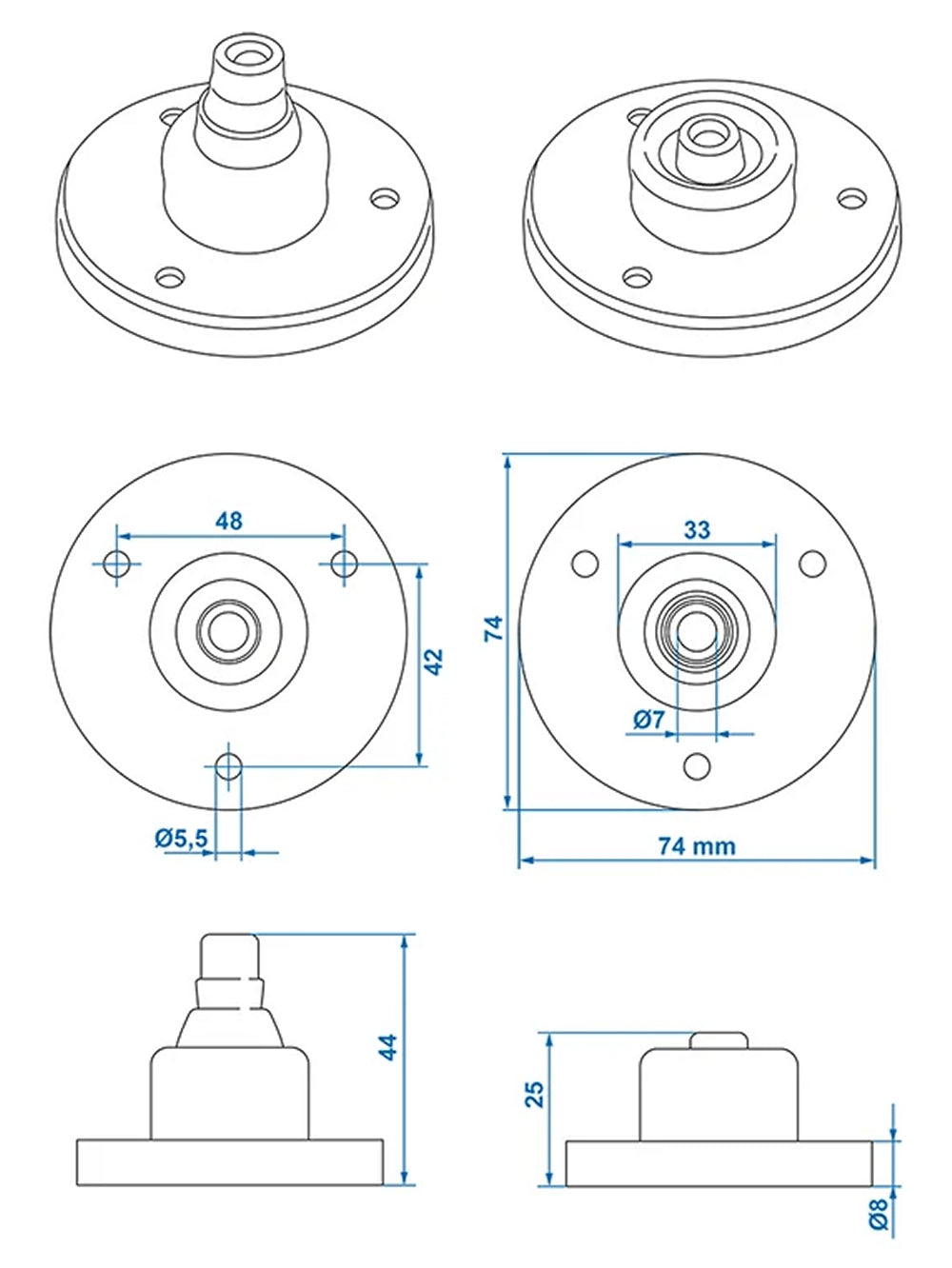 ProPlus 343529RD Dichtung für Steckdose Rund Steckdosendichtung Anhängersteckdose