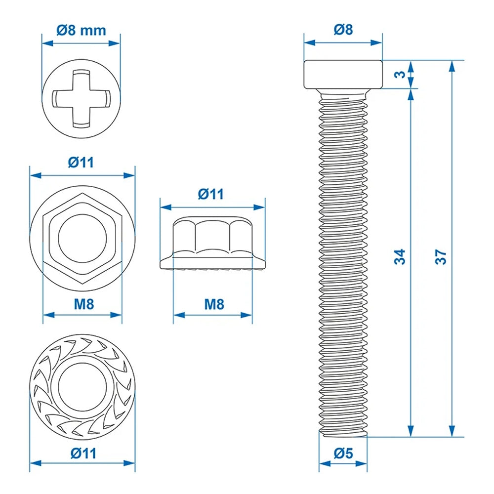 ProPlus 343533 Set Schrauben 6 teilig für Steckdose Anhängersteckdose