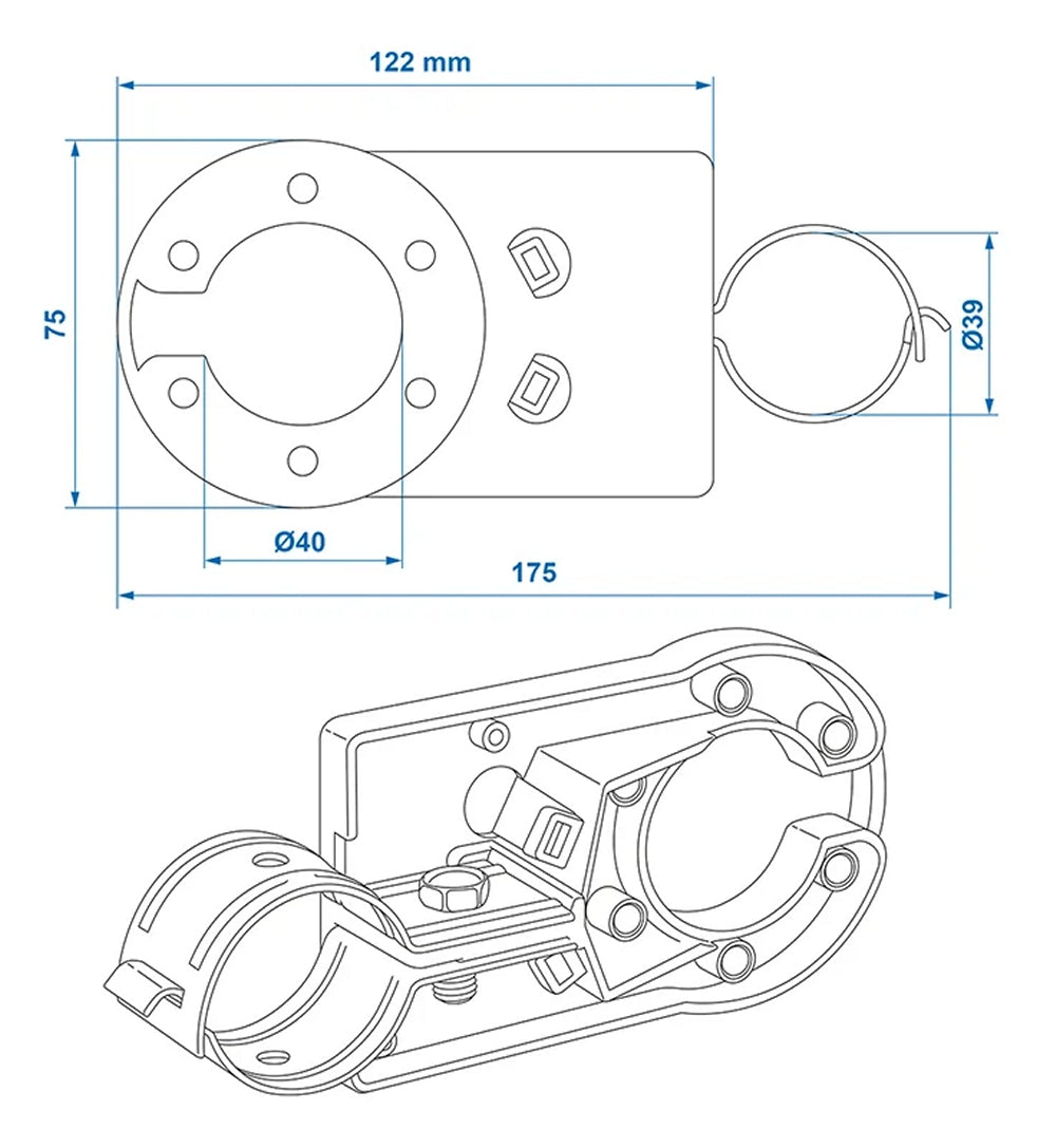 ProPlus 343535 Steckdosenhalter Kunststoff mit Metallklemme 12 x 7cm Anhänger