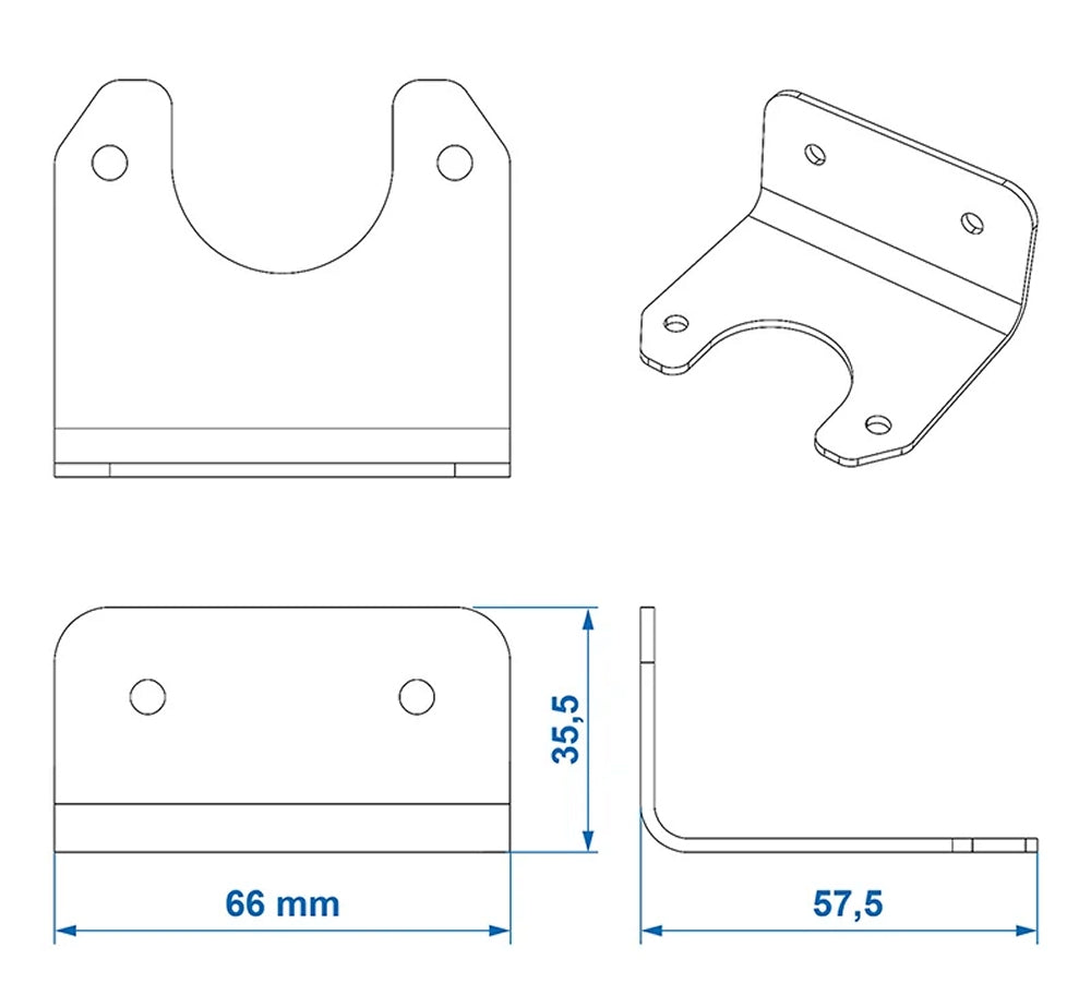 ProPlus 343536V01 Steckdosenhalter Metall gewinkelt 6,6 x 5,7cm Anhänger