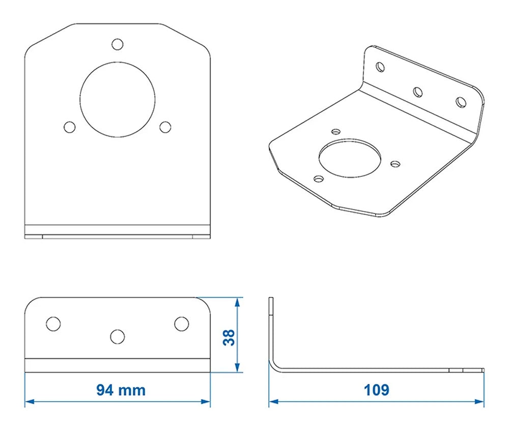 ProPlus 343536V03 Steckdosenhalter Metall gewinkelt 9,4 x 10,8cm Anhänger