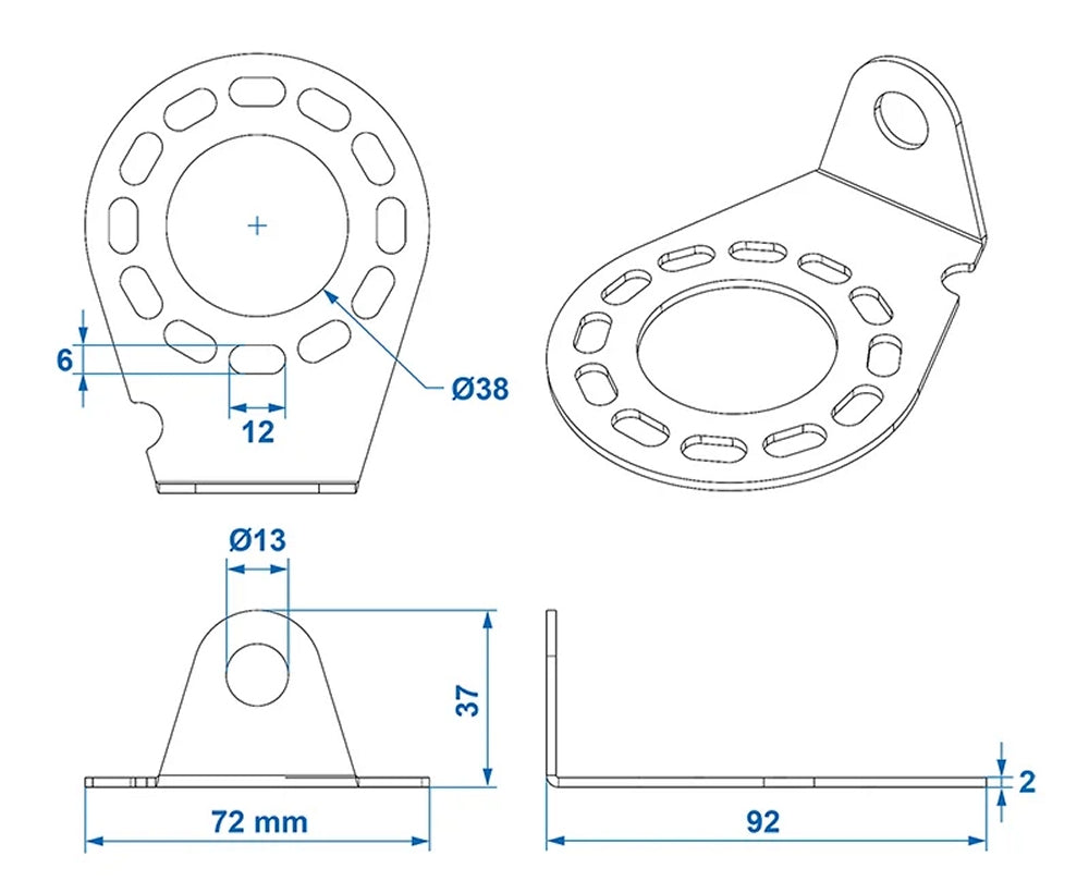 ProPlus 343536V07 Steckdosenhalter Metall gewinkelt 9,2 x 7,2cm Anhänger