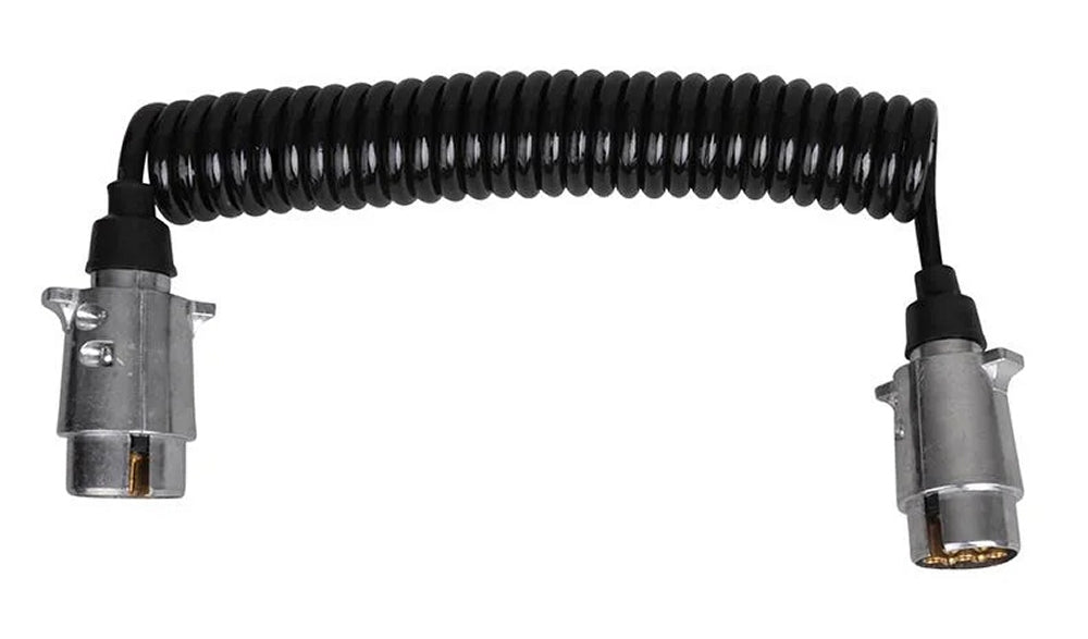 ProPlus 343537 Spiralkabel 3,5 Meter aus Metall mit 2 Steckern 7 polig