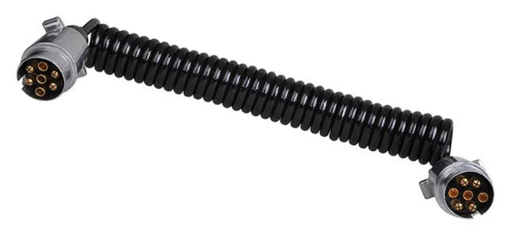 ProPlus 343537L Spiralkabel 4,5 Meter aus Metall mit 2 Steckern 7 polig