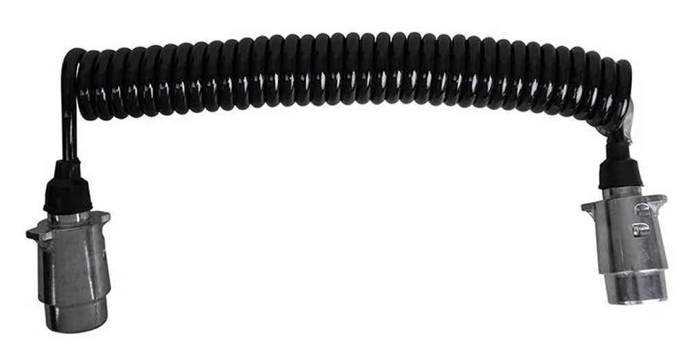 ProPlus 343537L Spiralkabel 4,5 Meter aus Metall mit 2 Steckern 7 polig