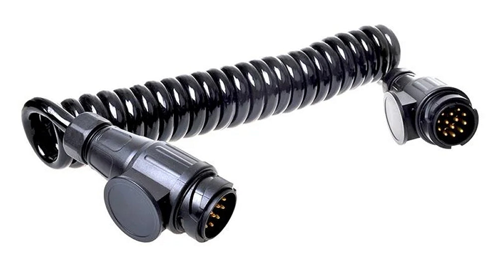 ProPlus 343538 Spiralkabel 3,5 Meter aus PVC 8 Adern mit 2 Steckern 13 polig