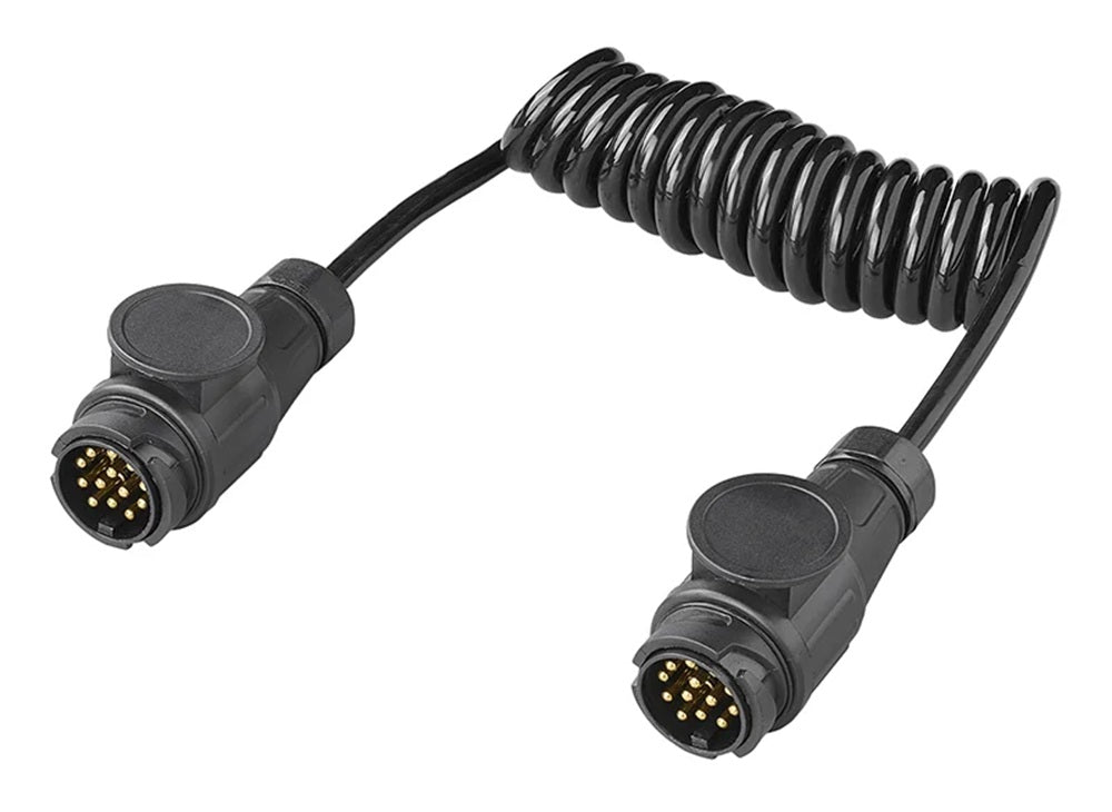 ProPlus 343538V01 Spiralkabel 1,5 Meter aus PVC 8 Adern mit 2 Steckern 13 polig