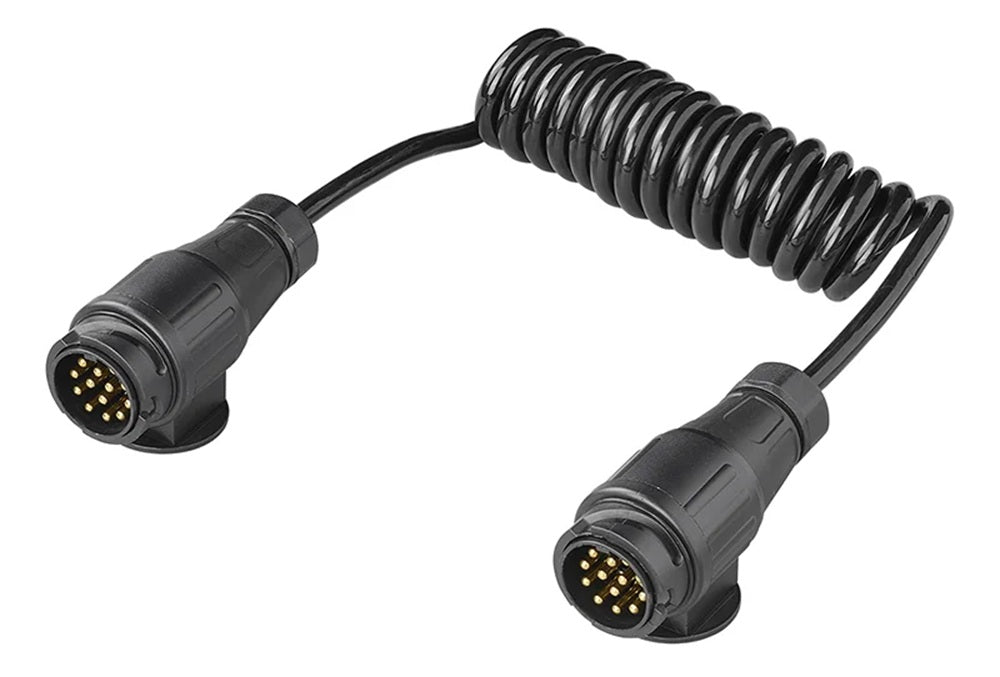 ProPlus 343538V01 Spiralkabel 1,5 Meter aus PVC 8 Adern mit 2 Steckern 13 polig