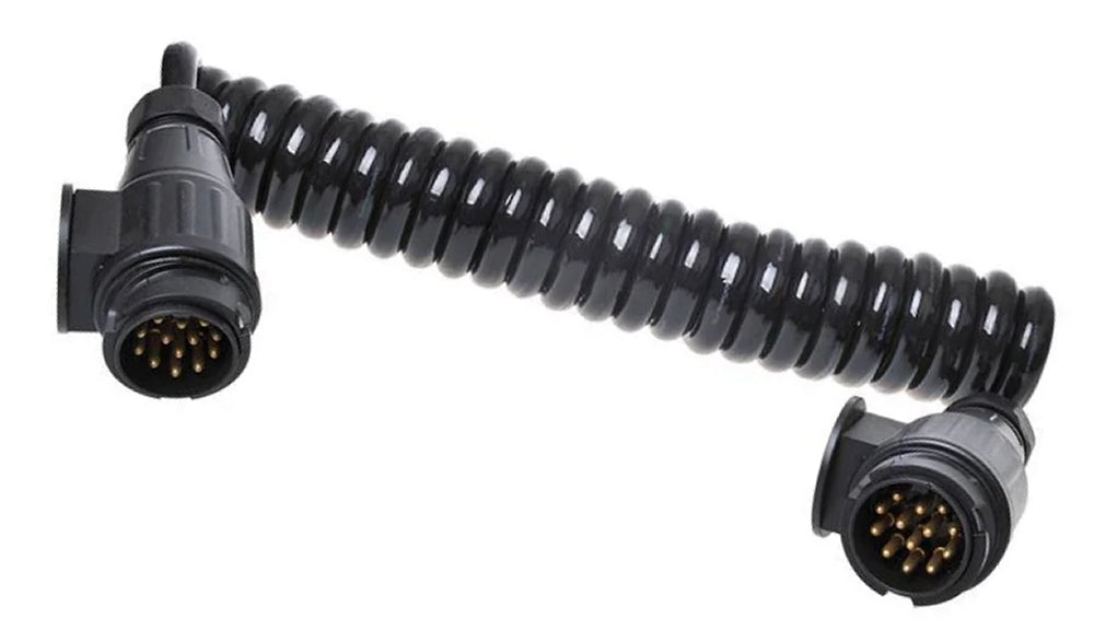 ProPlus 343539 Spiralkabel 3,5 Meter aus PVC 13 Adern mit 2 Steckern 13 polig