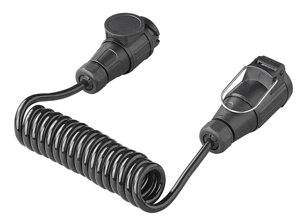ProPlus 343541V03 Spiralkabel 1,5 Meter aus PVC 8 Adern mit Stecker und Steckdose 13 polig