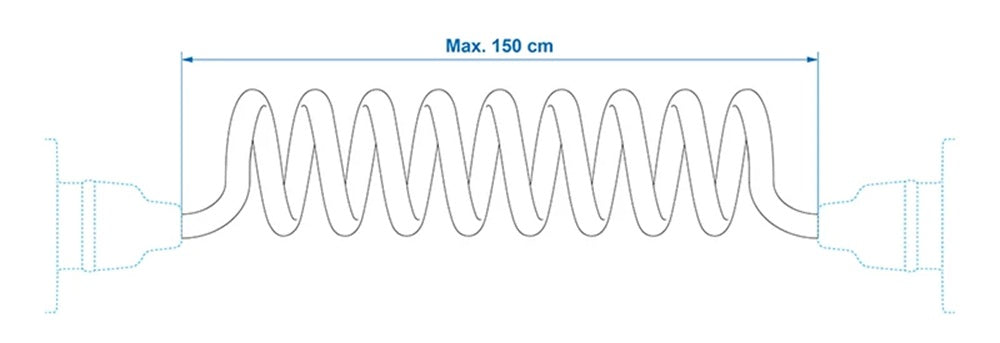 ProPlus 343541V03 Spiralkabel 1,5 Meter aus PVC 8 Adern mit Stecker und Steckdose 13 polig