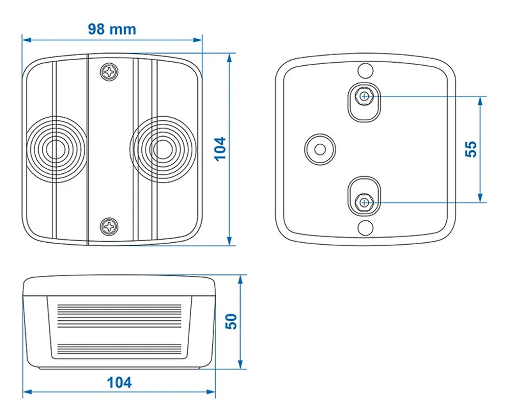 ProPlus 343602 Rückleuchte 98 x 104mm 4 Funktionen für Anhänger Wohnwagen Wohnmobil