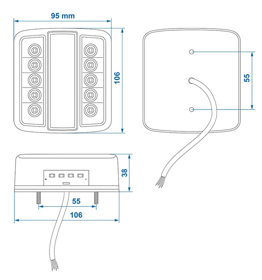 ProPlus 343604PM Rückleuchte 4 Funktionen 95x106mm für Anhänger Wohnwagen Wohnmobil