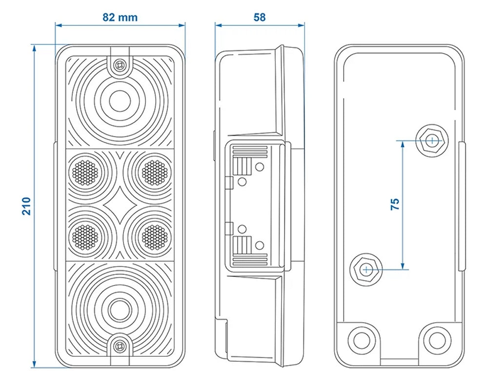 ProPlus 343607 Rückleuchte 210 x 82mm 4 Funktionen für Anhänger Wohnwagen Wohnmobil