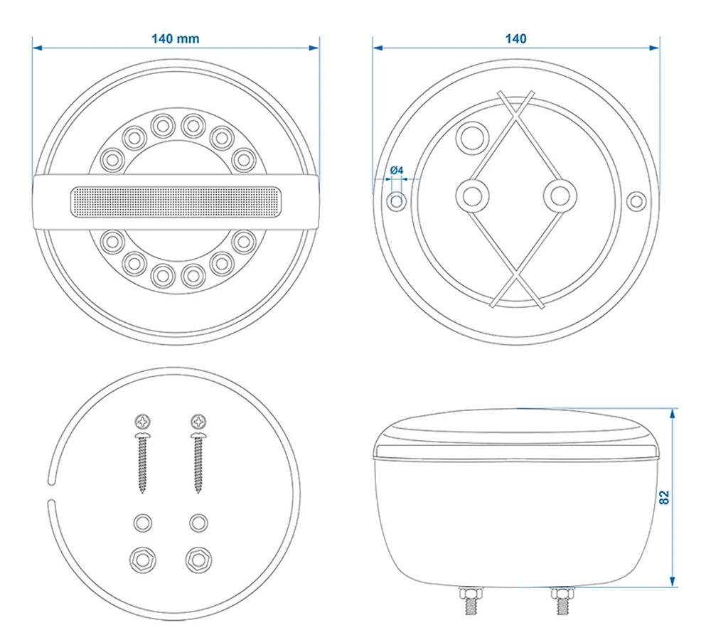 ProPlus 343611 Rückleuchte Ø140mm 14 LED mit dynamischem Blinklicht für Anhänger