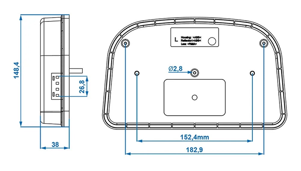 ProPlus 343628V01 Rückleuchte 6 Funktionen 240x150mm LED links für Anhänger