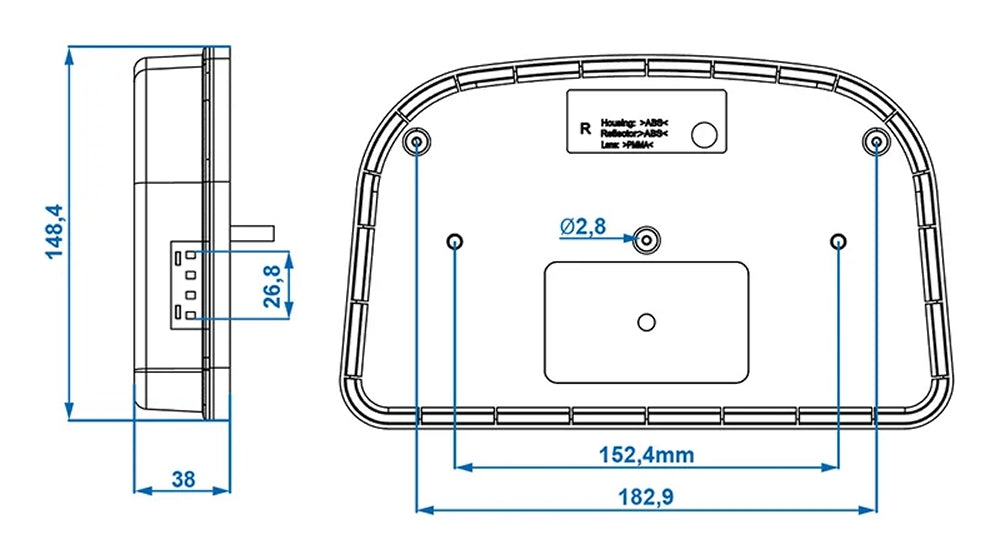 ProPlus 343629V01 Rückleuchte 6 Funktionen 240x150mm LED rechts für Anhänger
