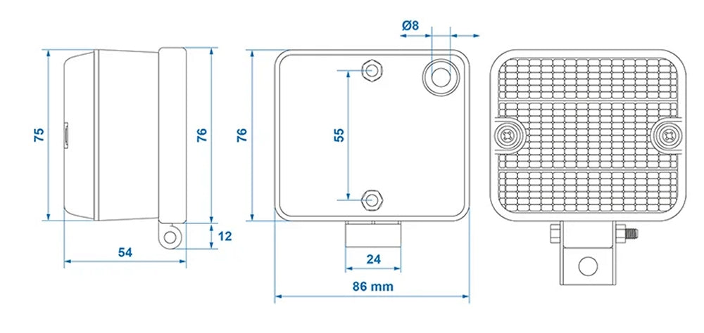 ProPlus 343632 Nebelschlussleuchte mit Halterung 75x85mm für Anhänger Wohnwagen Wohnmobil
