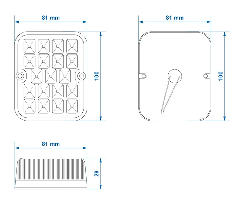 ProPlus 343633 Nebelschlussleuchte 100x81mm 19 LED für Anhänger Wohnwagen Wohnmobil