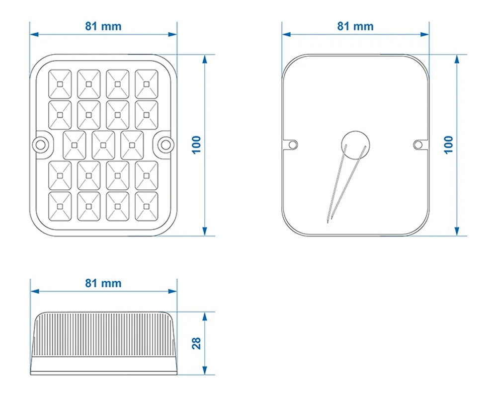 ProPlus 343634 Rückfahrleuchte 100x81mm 19 LED für Anhänger Wohnwagen Wohnmobil