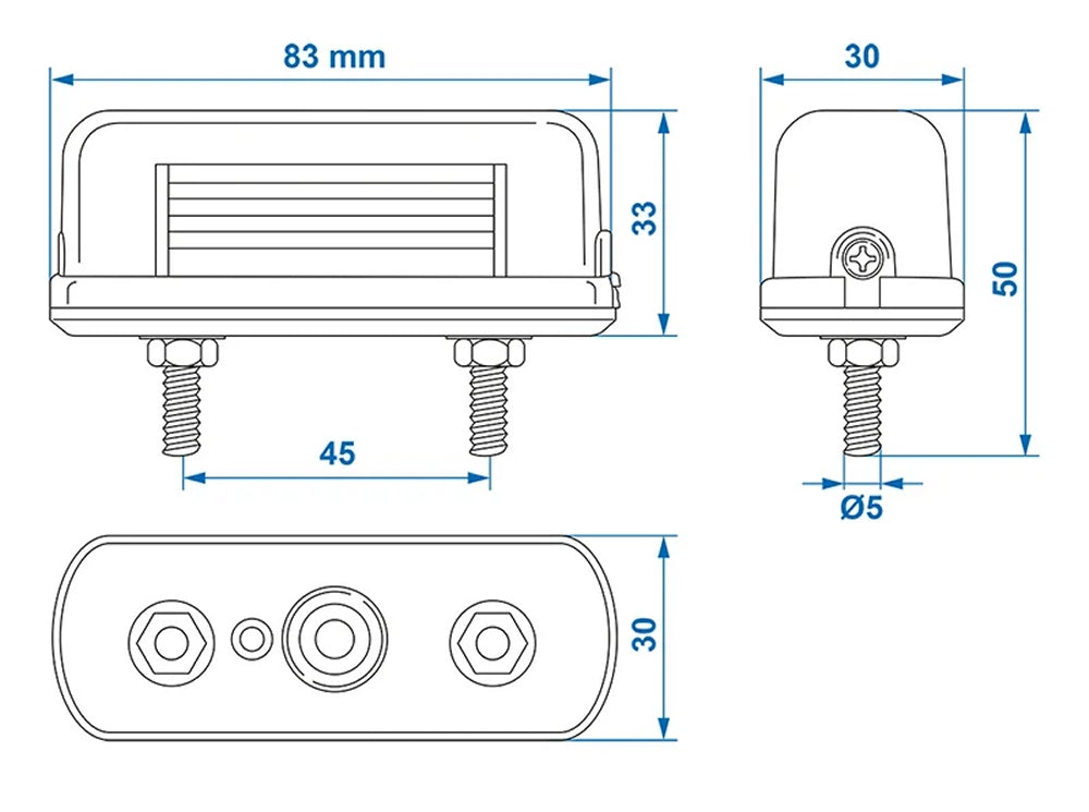 ProPlus 343637PM Kennzeichenleuchte 83x33mm für Anhänger Wohnwagen Wohnmobil