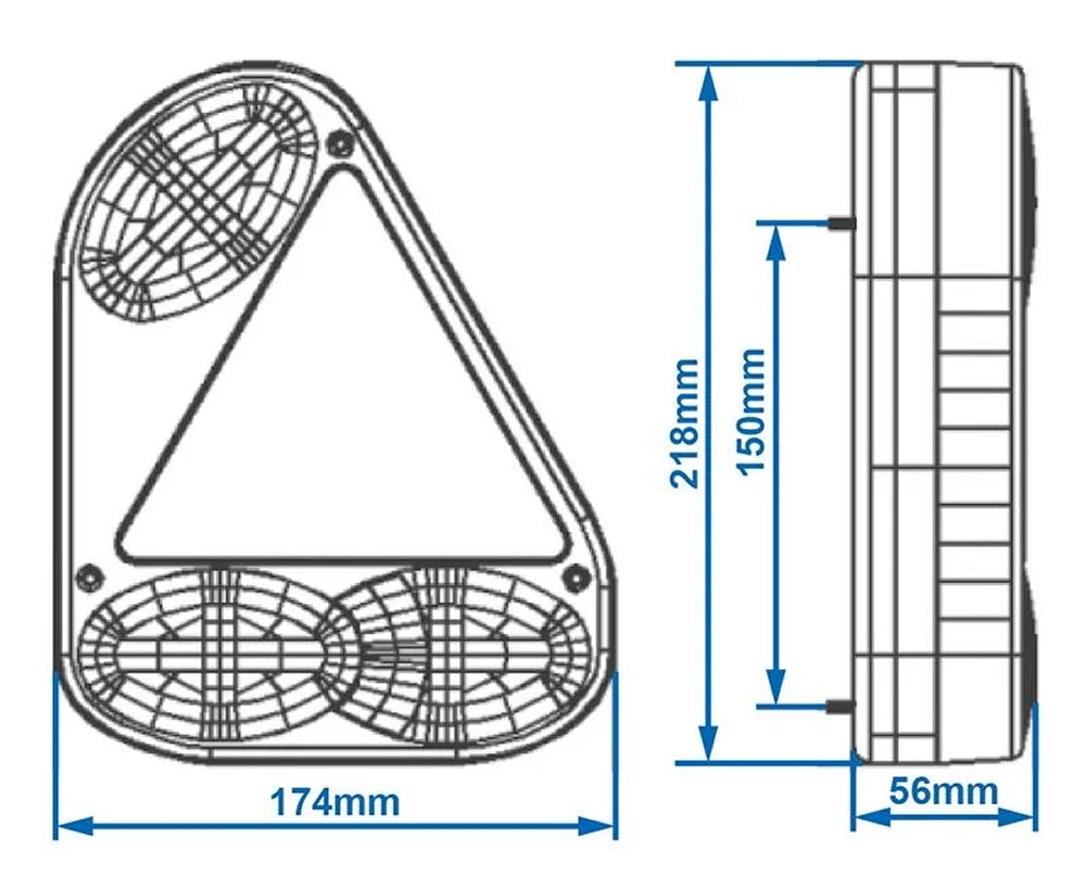 ProPlus 343647R Rückleuchte 5 Funktionen 218x174mm rechts für Anhänger Wohnwagen Wohnmobil