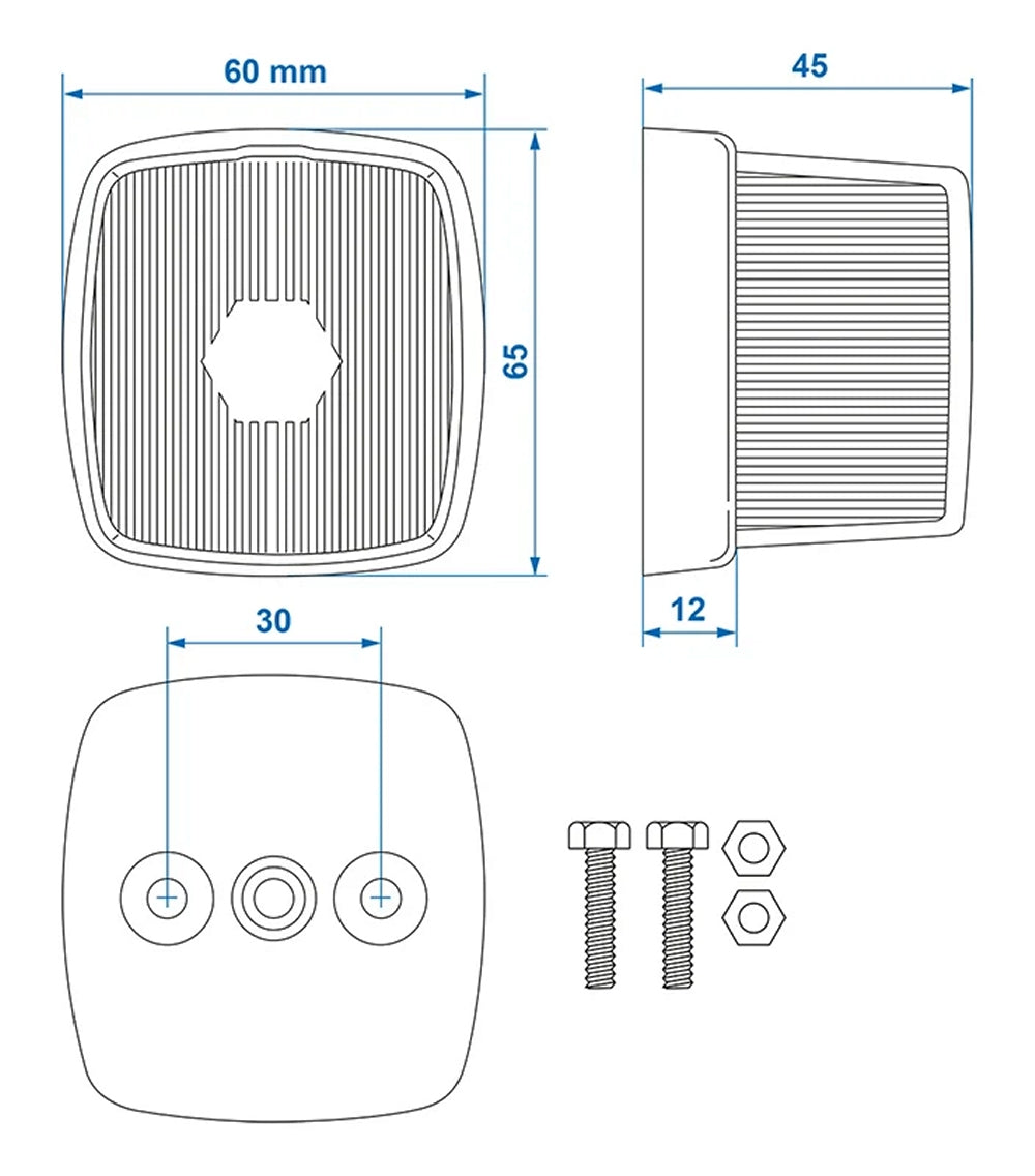ProPlus 343701PM Positionsleuchte weiß 65x60mm für Anhänger Wohnwagen Wohnmobil