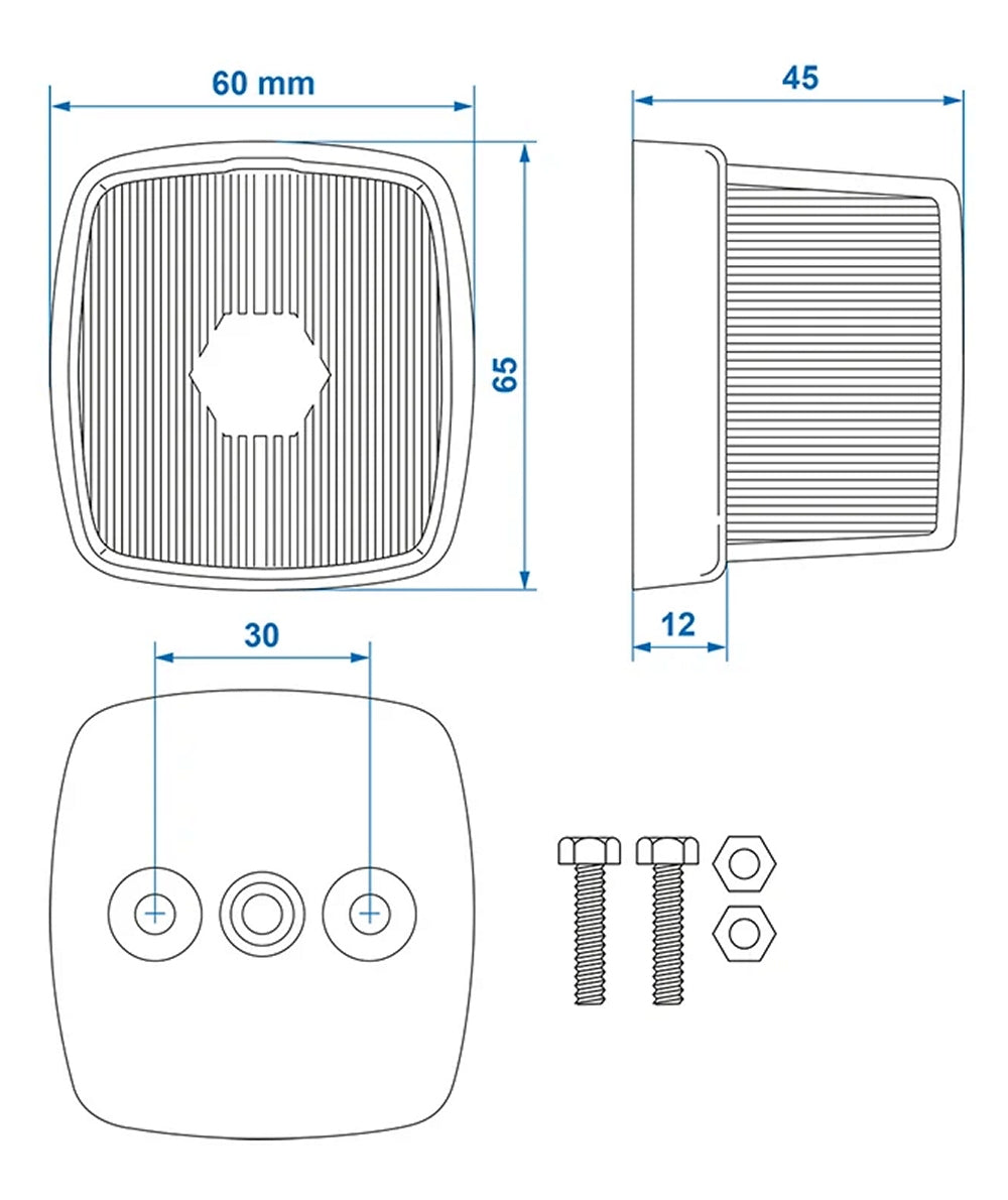 ProPlus 343704PM Seitenmarkierungsleuchte orange 65x60mm für Anhänger Wohnwagen Wohnmobil