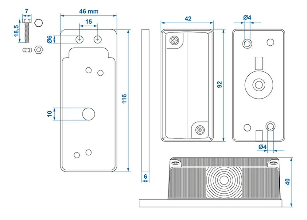 ProPlus 343711 Umrissleuchte rot/weiß 92x42mm mit Pendel für Anhänger Wohnwagen Wohnmobil